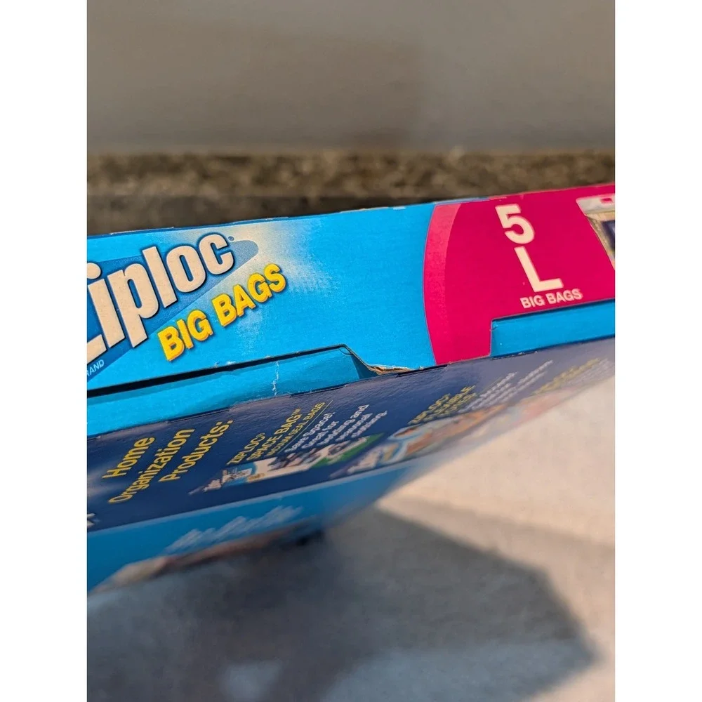 Ziploc Big Bags 3 Gallon Bags Large 5 Count NEW